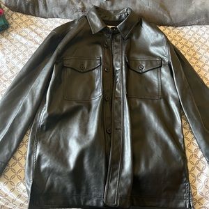 Madewell Faux Leather Shirt Jacket